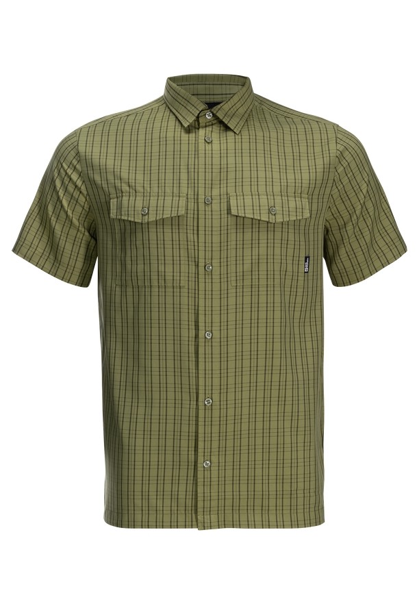 Olive Jack Wolfskin Thompson Men Shirts | 72963934