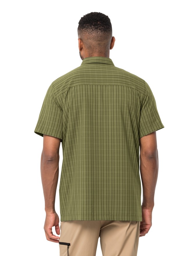 Olive Jack Wolfskin Thompson Men Shirts | 72963934