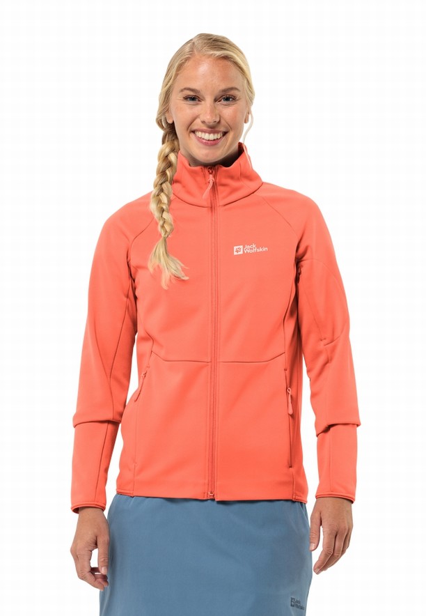 Orange Jack Wolfskin Alpgrat Fz Women Fleece Jackets | 35594982
