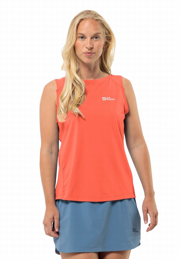 Orange Jack Wolfskin Prelight Chill Women Tank Top | 94988332