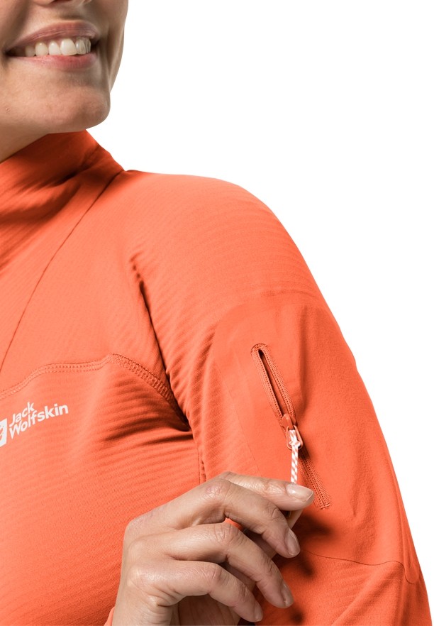 Orange Jack Wolfskin Prelight Fz Women Fleece Jackets | 17948687