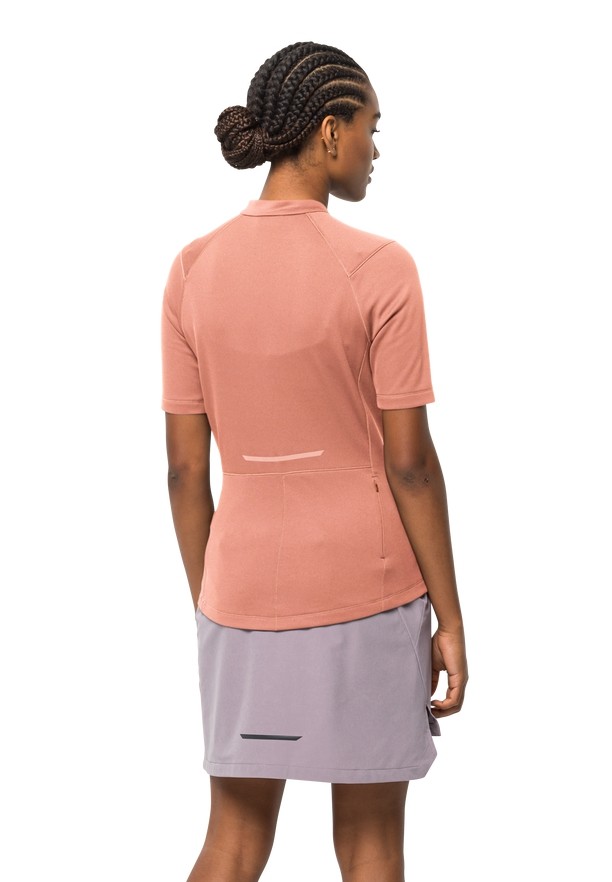Pink Jack Wolfskin Bike Commute Hz Women T Shirts | 86332327