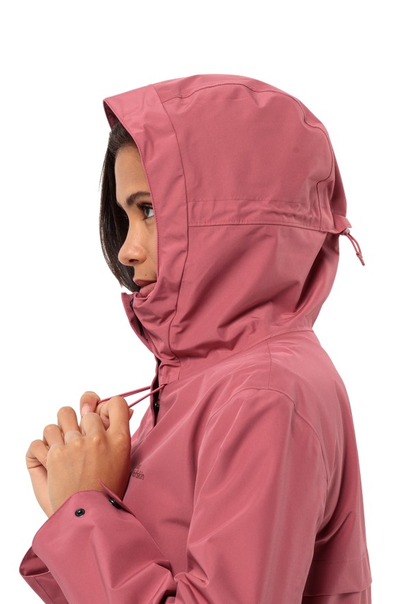 Pink Jack Wolfskin Cape West Women Rain Coats | 34927334