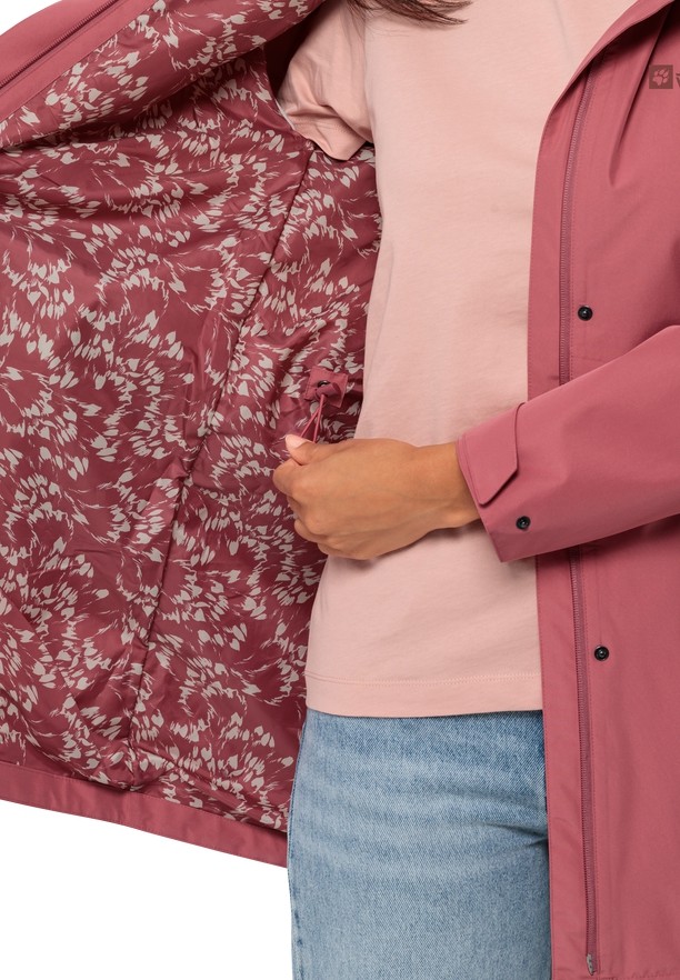 Pink Jack Wolfskin Cape West Women Rain Coats | 34927334