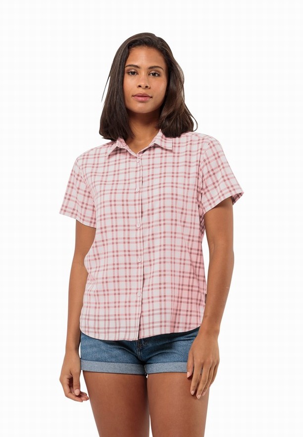 Pink Jack Wolfskin Febla Women Shirts | 85613690
