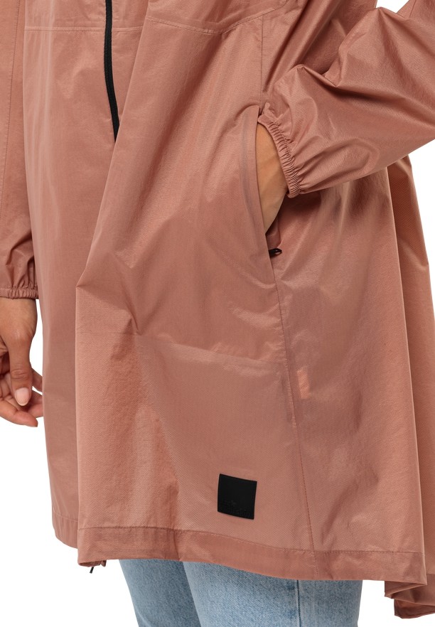 Pink Jack Wolfskin Gutleut Women Rain Coats | 35201908
