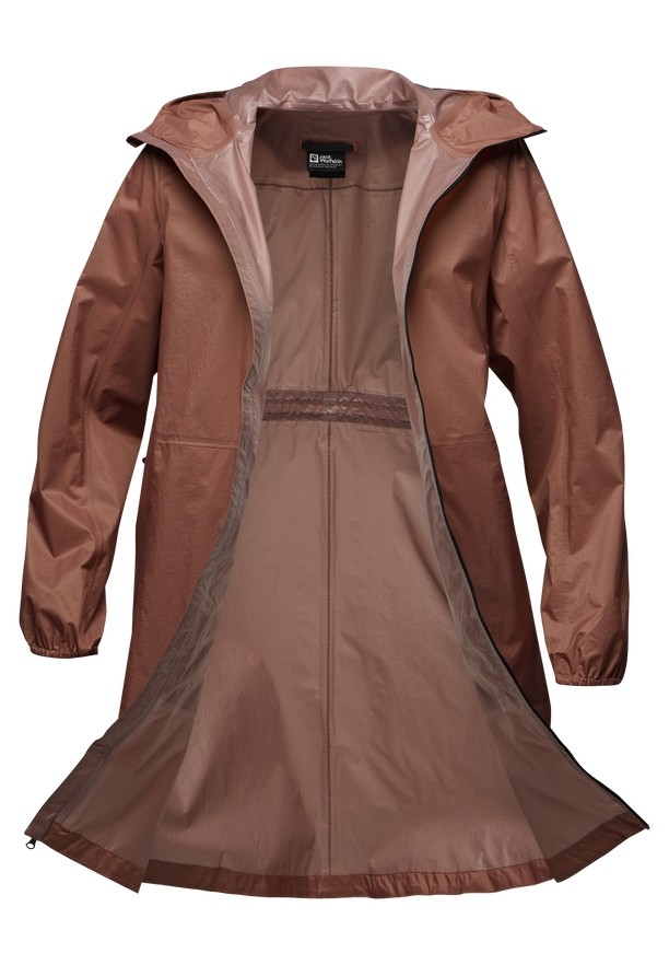 Pink Jack Wolfskin Gutleut Women Rain Coats | 35201908