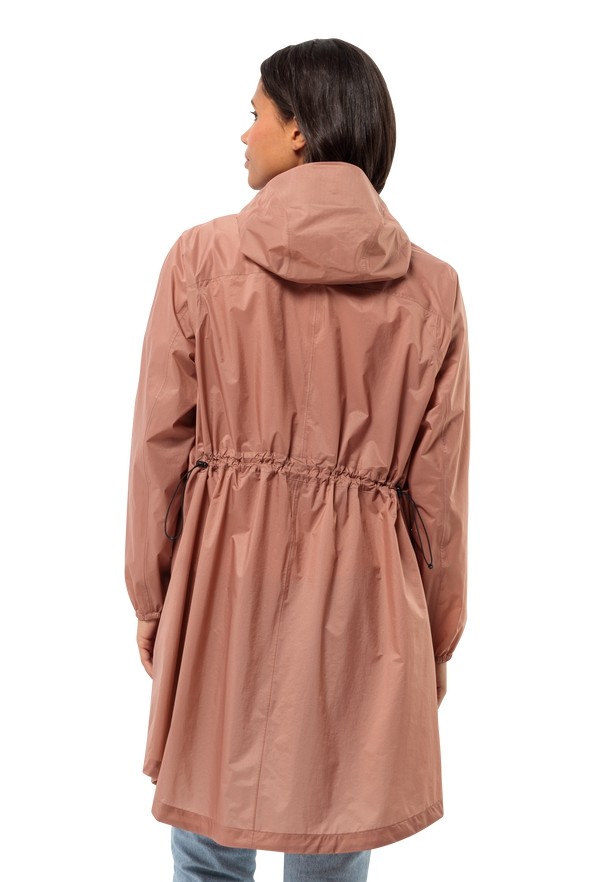Pink Jack Wolfskin Gutleut Women Rain Coats | 35201908