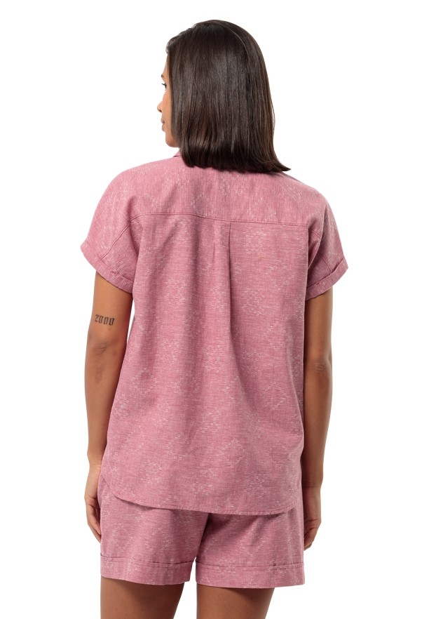Pink Jack Wolfskin Karana Women Polo Shirts | 10193947