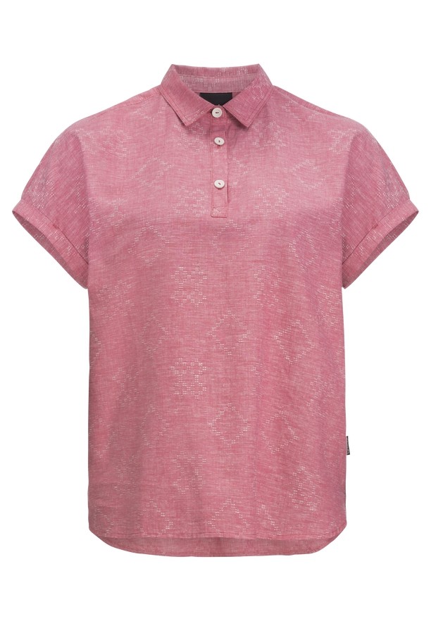 Pink Jack Wolfskin Karana Women Polo Shirts | 10193947