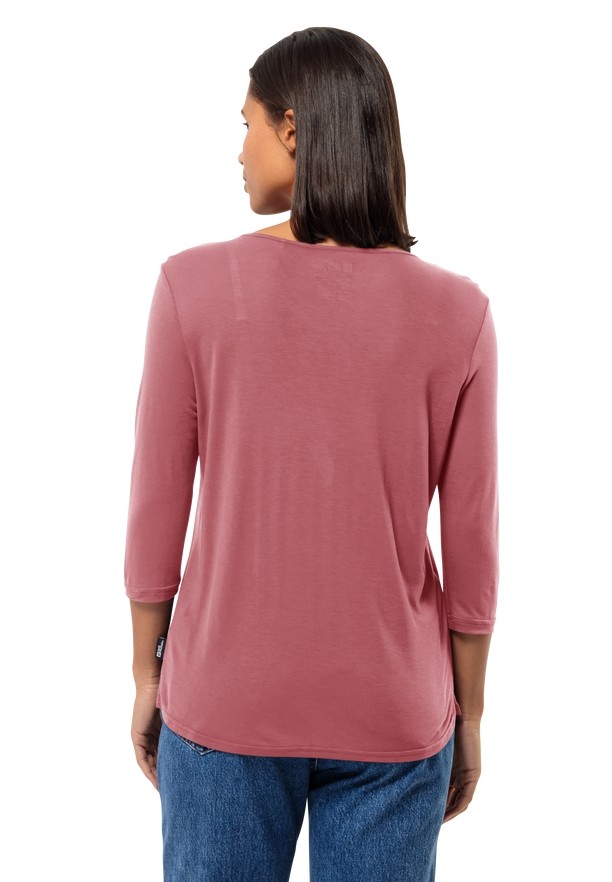 Pink Jack Wolfskin Mola 3/4 Women T Shirts | 95925487