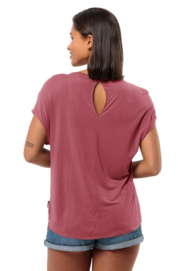 Pink Jack Wolfskin Mola Women T Shirts | 81621355