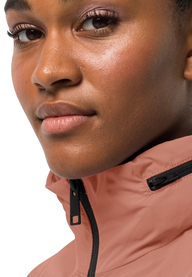 Pink Jack Wolfskin Norden Port Women Raincoat | 46632051