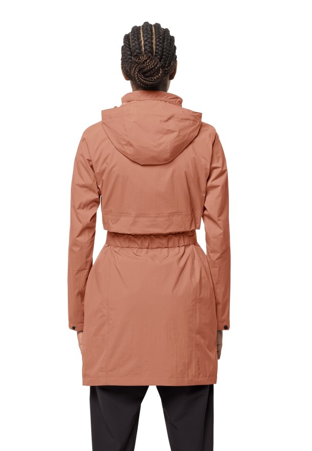 Pink Jack Wolfskin Norden Port Women Raincoat | 46632051