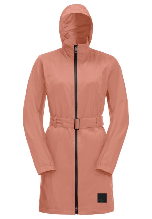 Pink Jack Wolfskin Norden Port Women Raincoat | 46632051