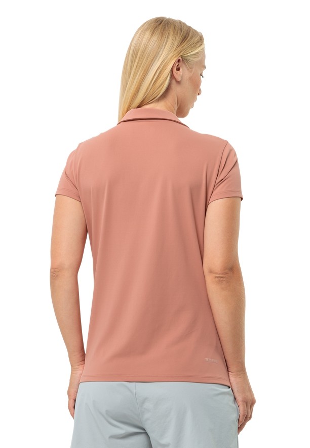 Pink Jack Wolfskin Prelight Trail Women Polo Shirts | 73582802