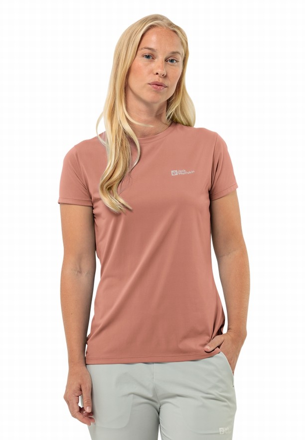 Pink Jack Wolfskin Prelightrail Women T Shirts | 71545103