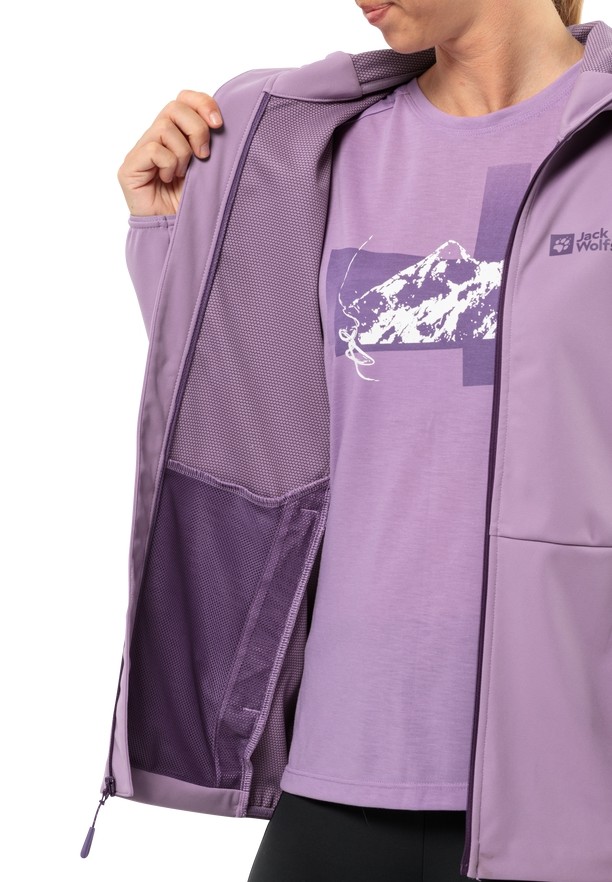 Purple Jack Wolfskin Feldberg Hoody Women Softshell Jackets | 94831052