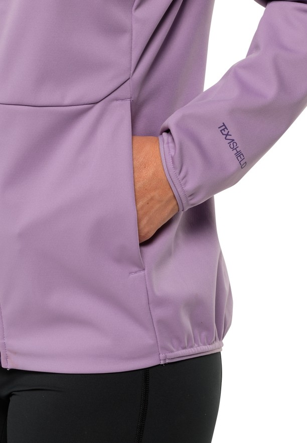 Purple Jack Wolfskin Feldberg Hoody Women Softshell Jackets | 94831052