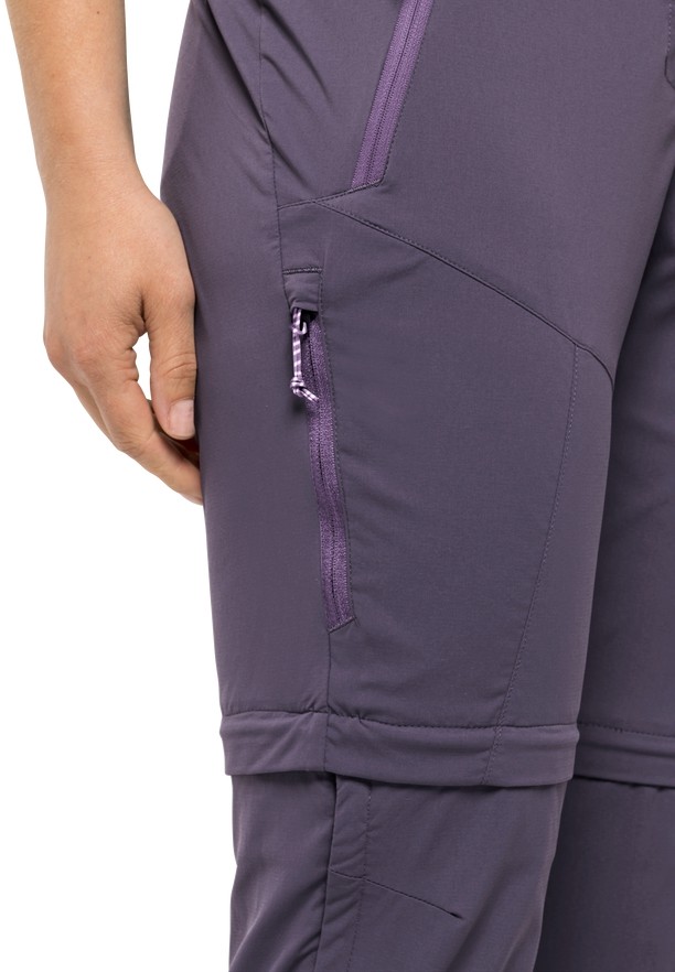 Purple Jack Wolfskin Glastal Zip Away Women Hiking Pants | 37005562