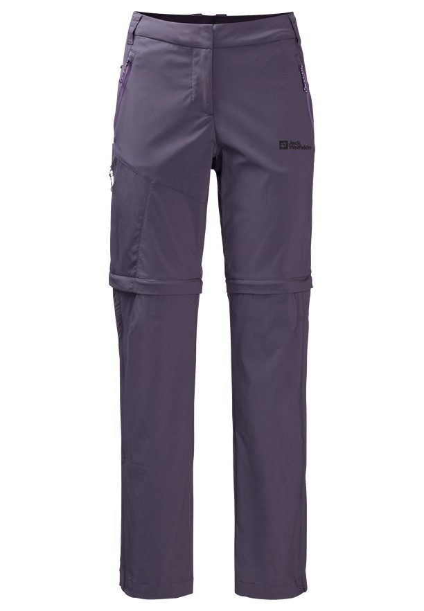 Purple Jack Wolfskin Glastal Zip Away Women Hiking Pants | 37005562