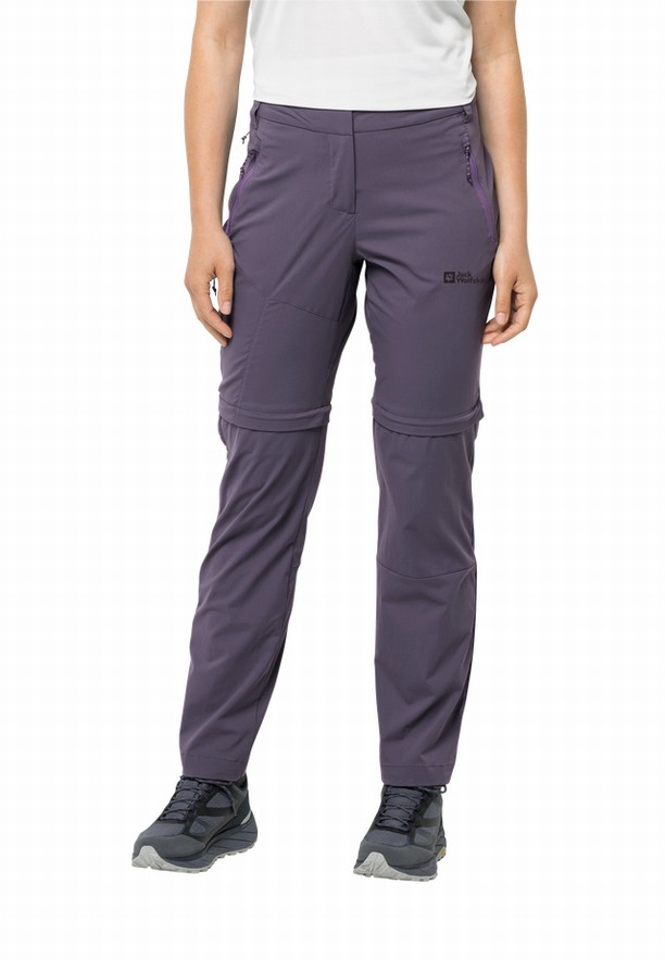 Purple Jack Wolfskin Glastal Zip Away Women Hiking Pants | 37005562