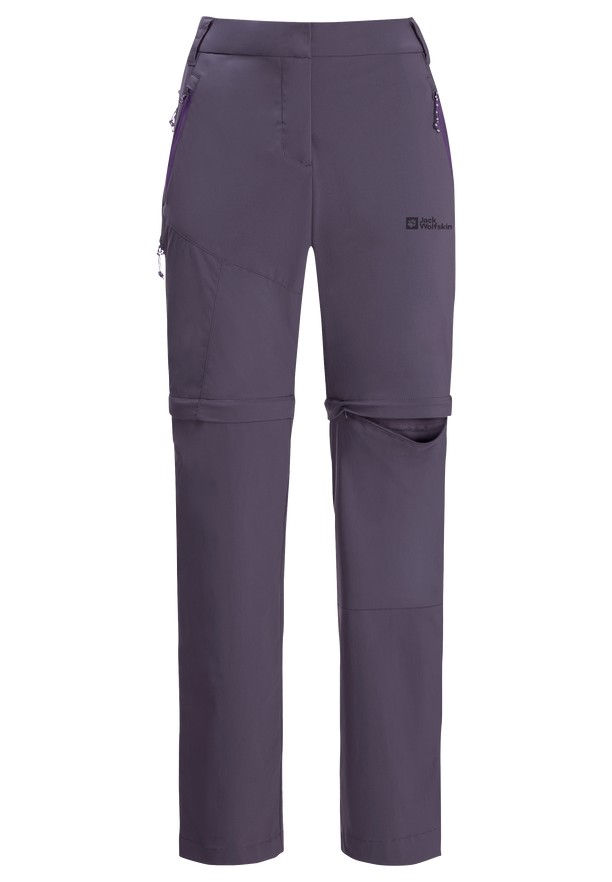 Purple Jack Wolfskin Glastal Zip Away Women Hiking Pants | 37005562