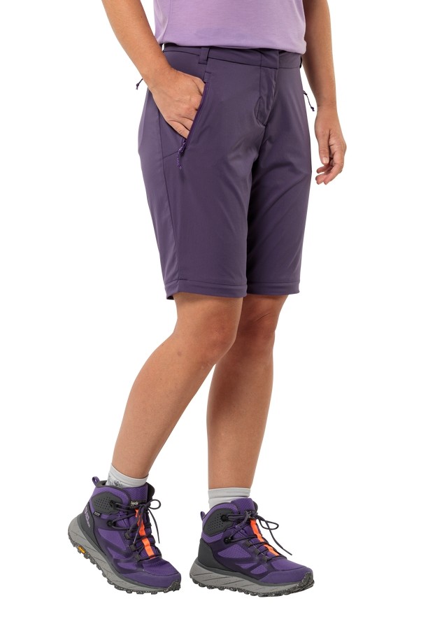 Purple Jack Wolfskin Glastal Zip Off Women Hiking Pants | 36721688