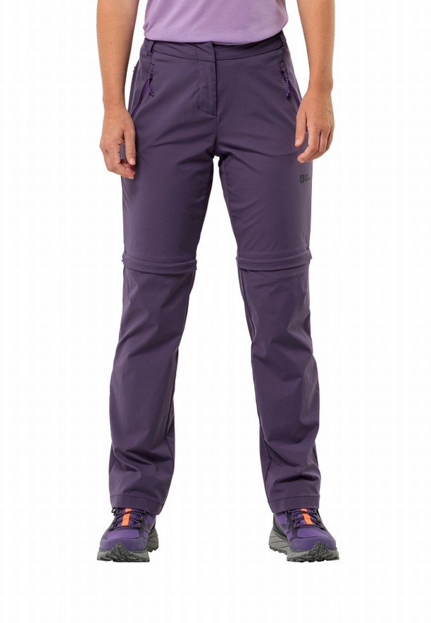 Purple Jack Wolfskin Glastal Zip Off Women Hiking Pants | 36721688