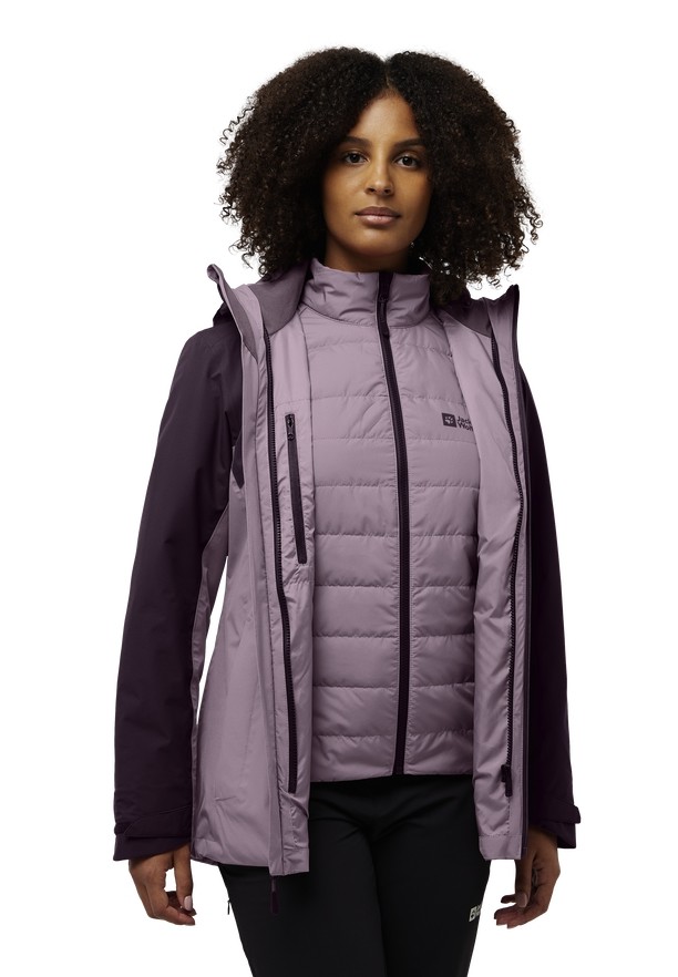 Purple Jack Wolfskin Hunberg 3in1 Women Jackets | 20500014