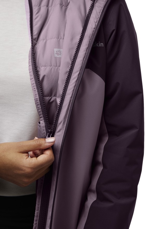 Purple Jack Wolfskin Hunberg 3in1 Women Jackets | 20500014