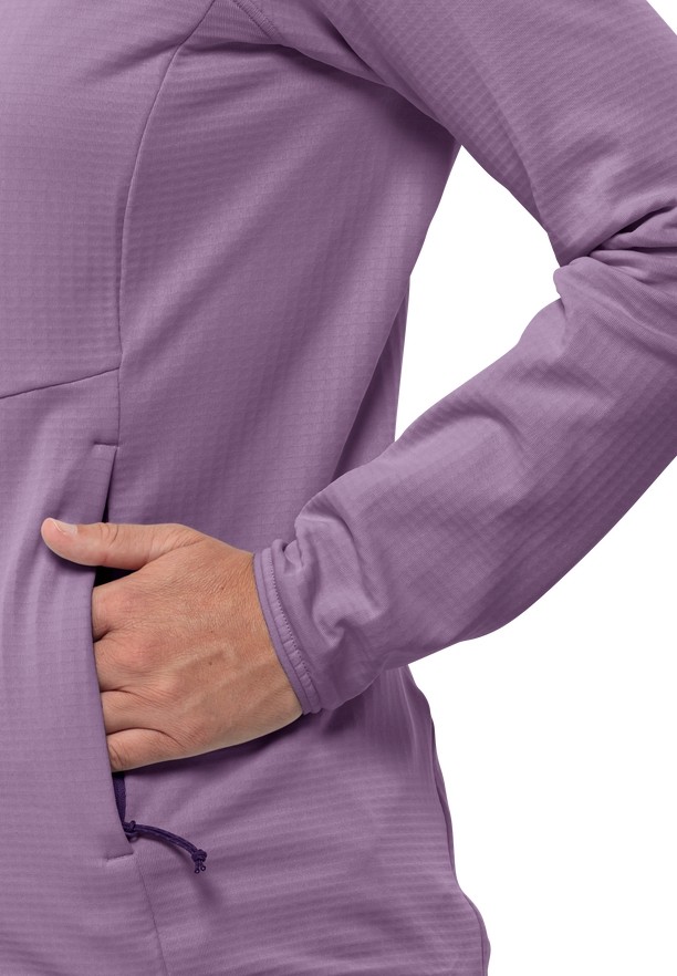 Purple Jack Wolfskin Kolbenberg Hooded Fz Women Fleece Jackets | 71097989