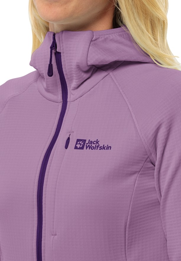 Purple Jack Wolfskin Kolbenberg Hooded Fz Women Fleece Jackets | 71097989