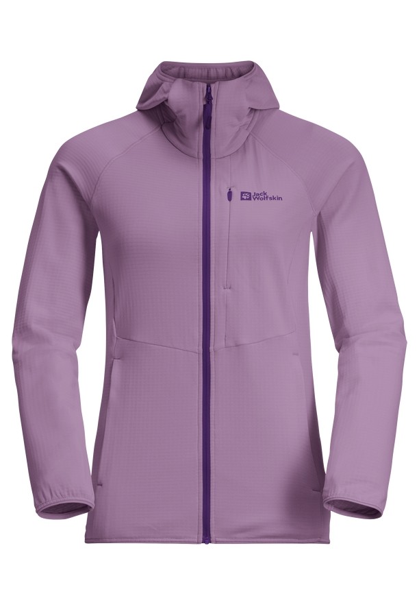 Purple Jack Wolfskin Kolbenberg Hooded Fz Women Fleece Jackets | 71097989