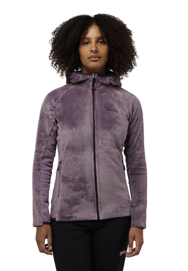 Purple Jack Wolfskin Rotwand Hooded Fz Women Fleece Jackets | 71258681