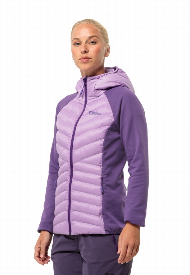 Purple Jack Wolfskin Routeburn Pro Hybrid Women Jackets | 83610197