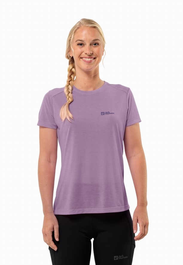 Purple Jack Wolfskin Vonnan S/s Women T Shirts | 30962778
