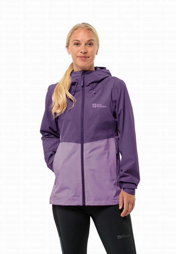 Purple Jack Wolfskin Weiltal 2l Women Rain Jackets | 40000855