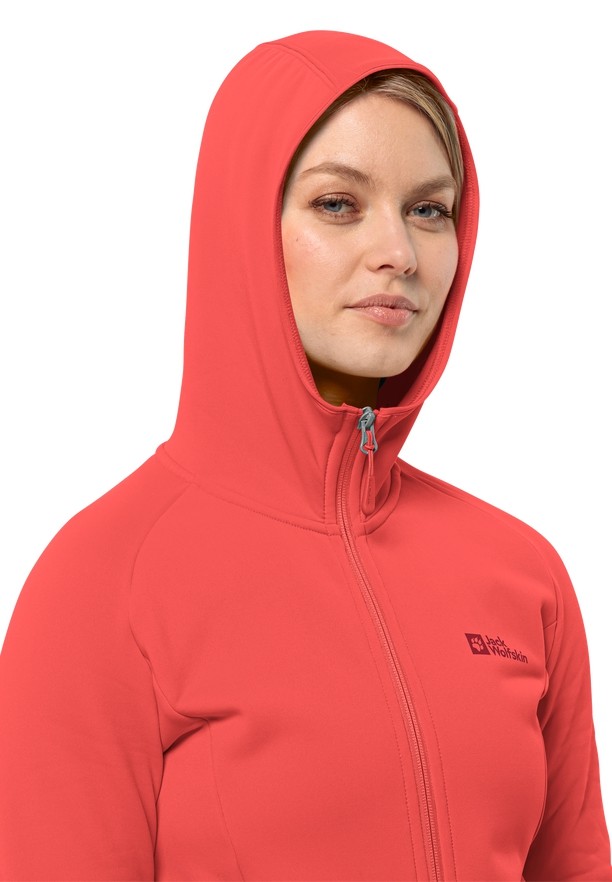 Red Jack Wolfskin Baiselberg Hooded Fz Women Fleece Jackets | 54480666