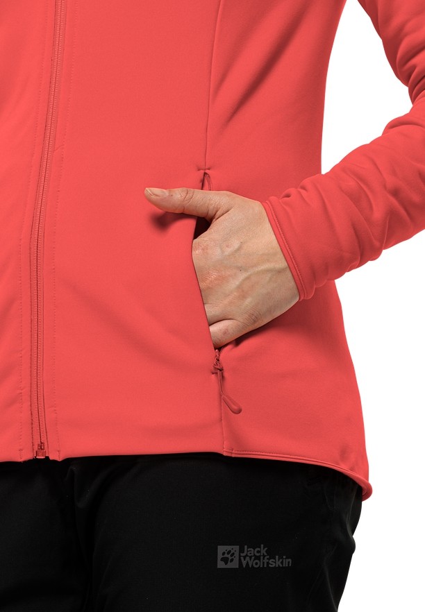 Red Jack Wolfskin Baiselberg Hooded Fz Women Fleece Jackets | 54480666