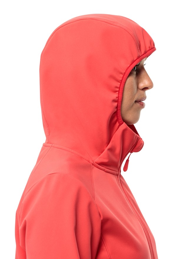 Red Jack Wolfskin Bornberg Hoody Women Softshell Jackets | 29530985