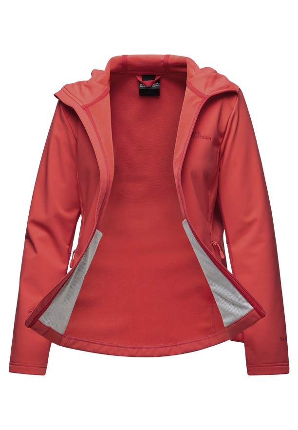 Red Jack Wolfskin Bornberg Hoody Women Softshell Jackets | 29530985