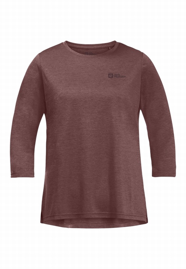 Red Jack Wolfskin Crosstrail 3/4 Women T Shirts | 76394321