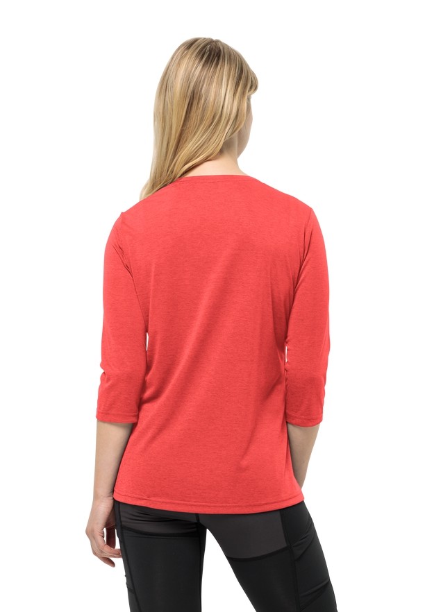Red Jack Wolfskin Crosstrail 3/4 Women T Shirts | 38282414