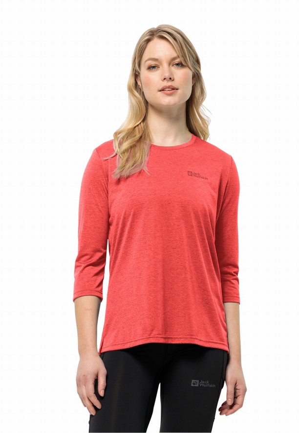 Red Jack Wolfskin Crosstrail 3/4 Women T Shirts | 38282414