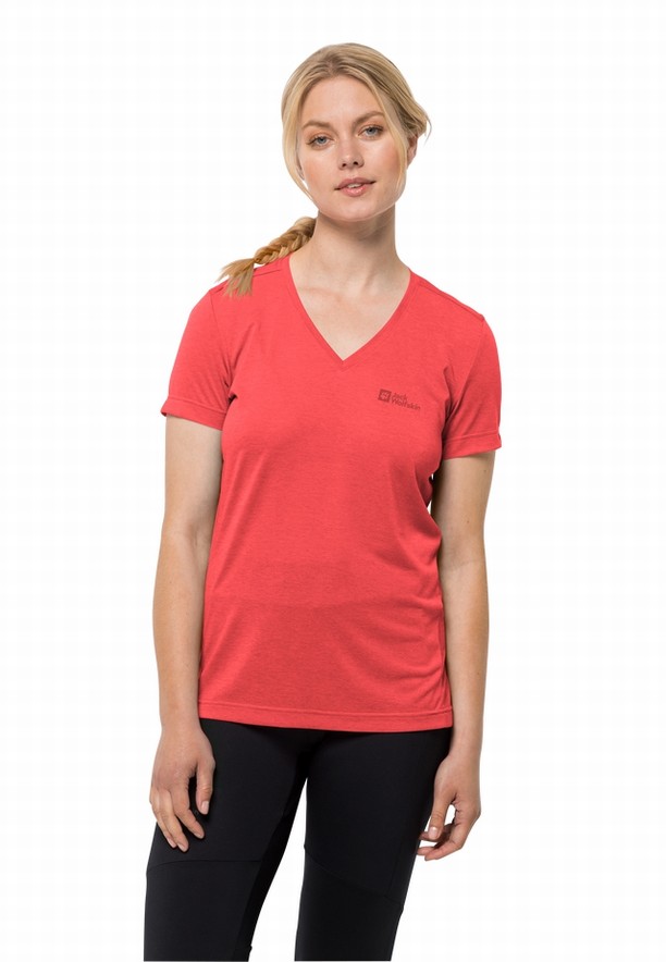 Red Jack Wolfskin Crosstrail Women T Shirts | 49928677
