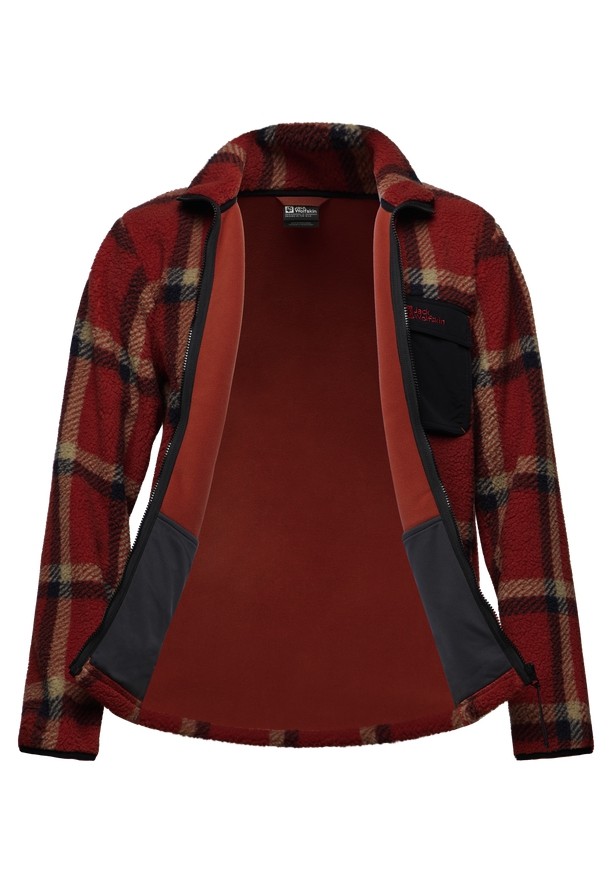 Red Jack Wolfskin Felslicht Check Men Fleece Jackets | 38334633