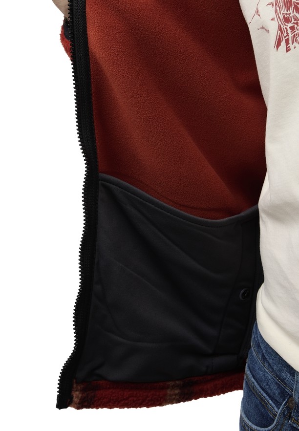 Red Jack Wolfskin Felslicht Check Men Fleece Jackets | 38334633