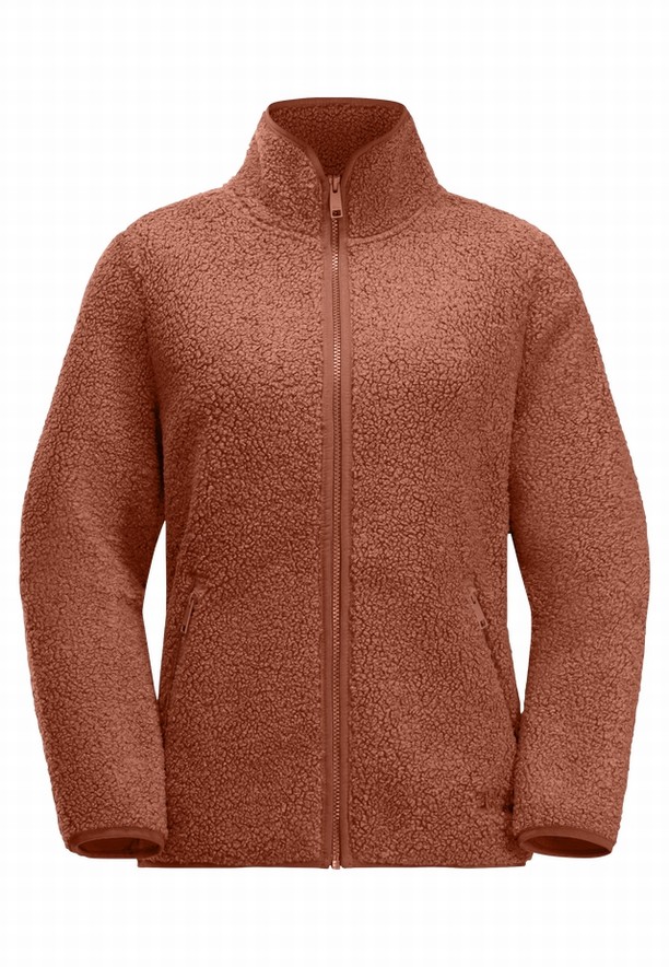 Red Jack Wolfskin High Curl Women Fleece Jackets | 16575844
