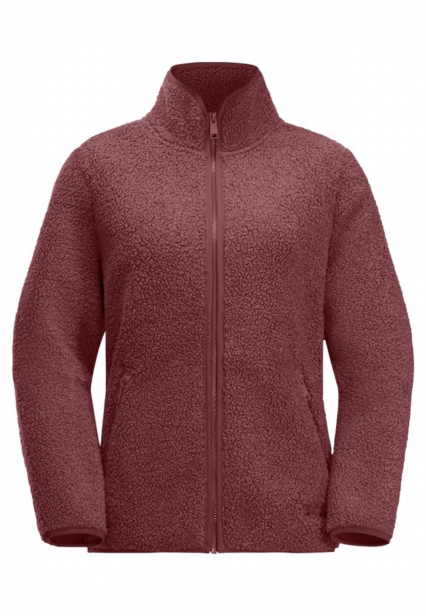 Red Jack Wolfskin High Curl Women Fleece Jackets | 97845334